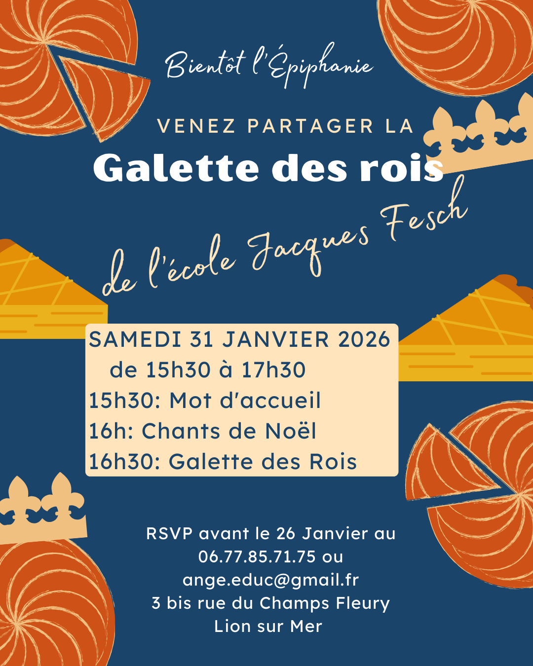Galette des Rois - Janvier 2026 - école Jacques Fesch - primaire hors contrat calvados de la maternelle au CM2
